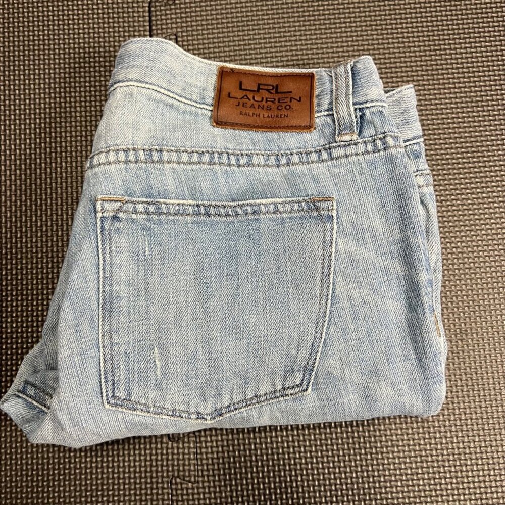 Lauren Ralph Lauren Petite Light Wash Denim Jeans 8P Straight Leg 100% Cotton Ca - Picture 2 of 6